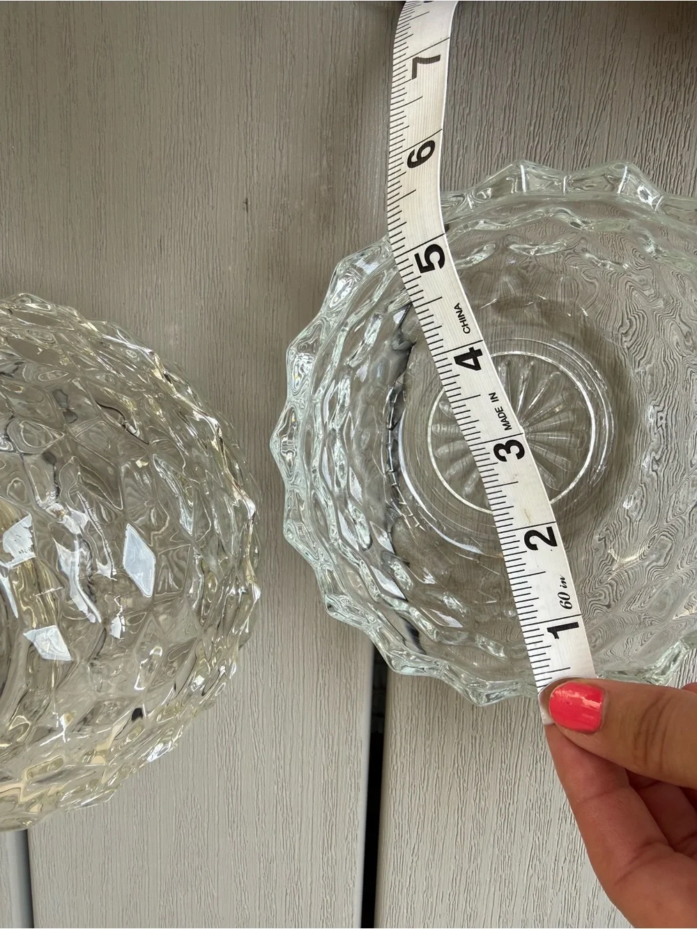 Set of 3 Vintage Clear Glass Fairy Lamp Bases Candle Holders